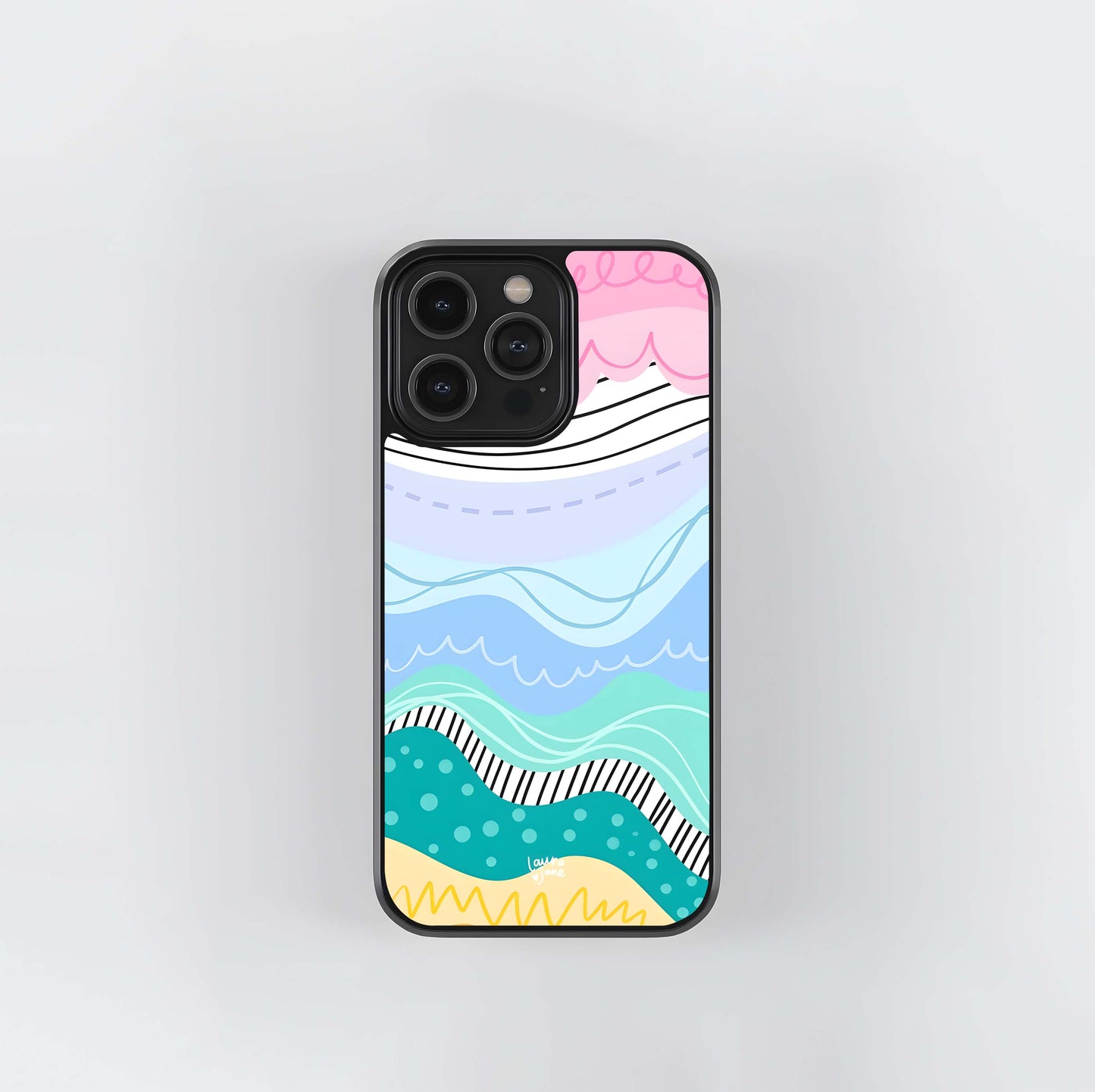 Abstract Pastel Layers Glass Case