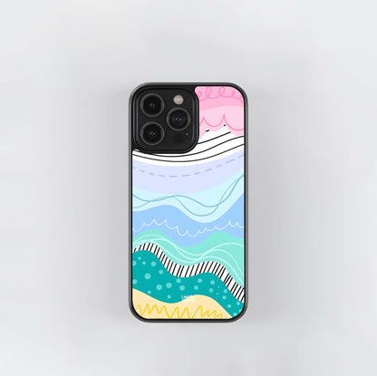 Abstract Pastel Layers Glass Case