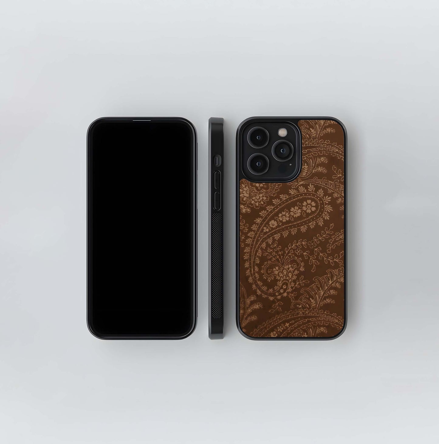 Sepia Paisley Tapestry Glass Case