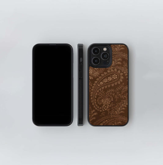 Sepia Paisley Tapestry Glass Case