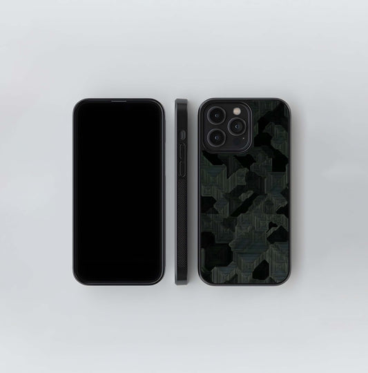 Dark Concentric Camo Glass Case
