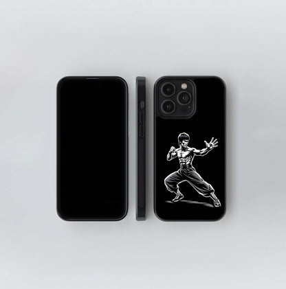 Bruce Lee Vector Art Glass Case
