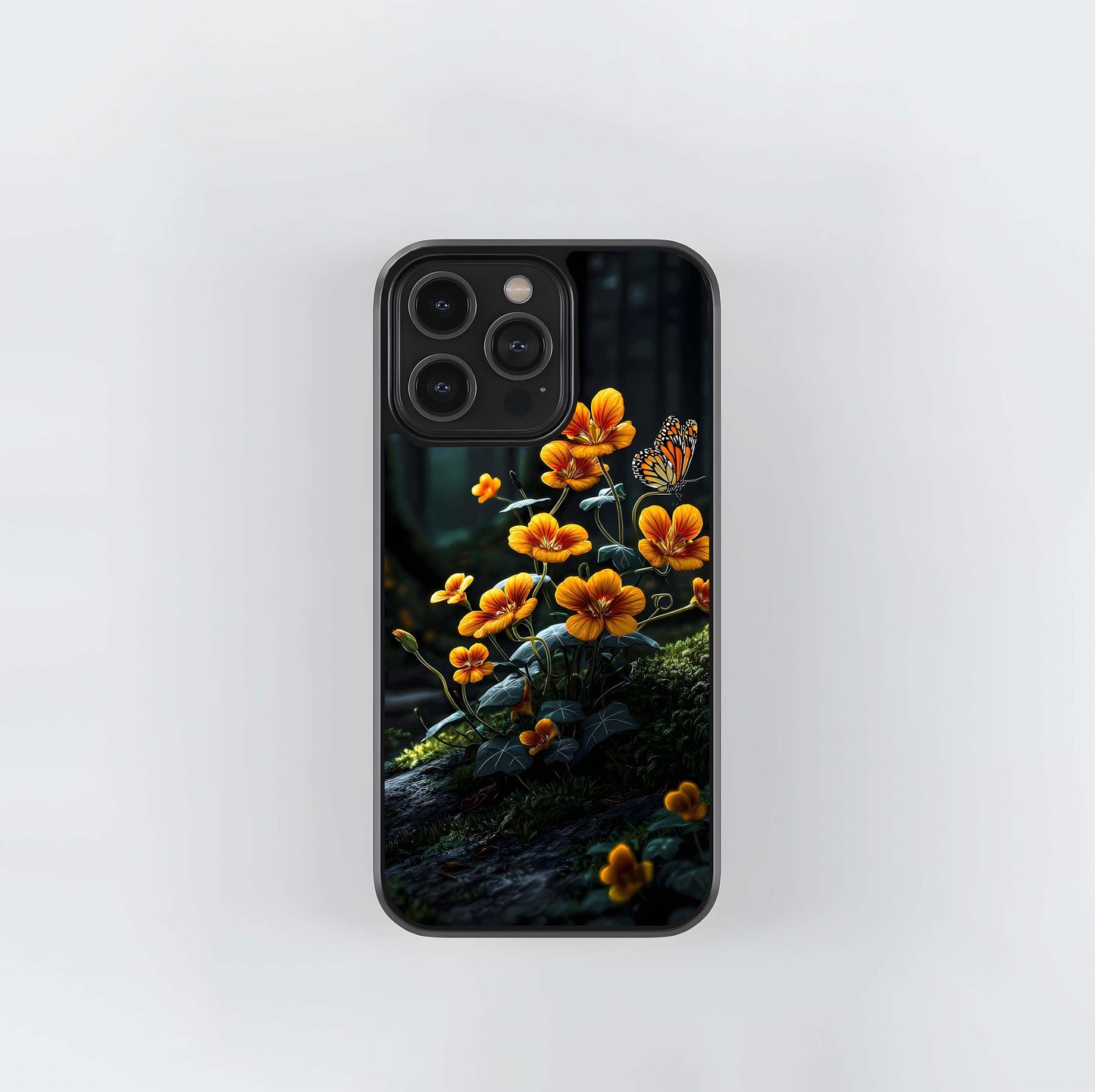 Forest Orange Flowers Glass Case