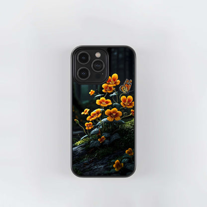 Forest Orange Flowers Glass Case