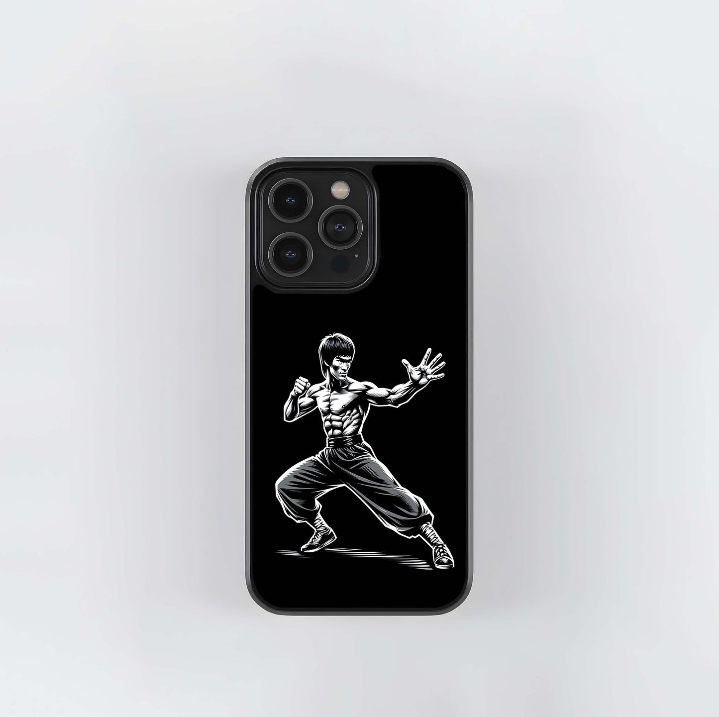 Bruce Lee Vector Art Glass Case