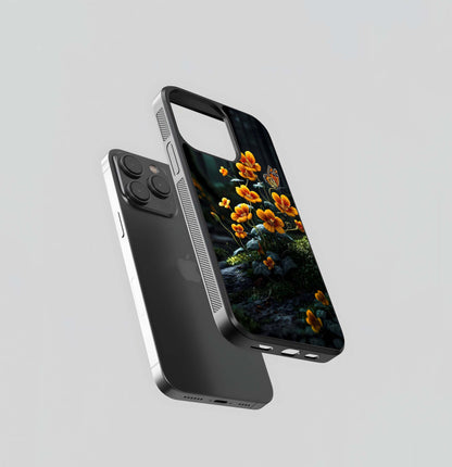 Forest Orange Flowers Glass Case