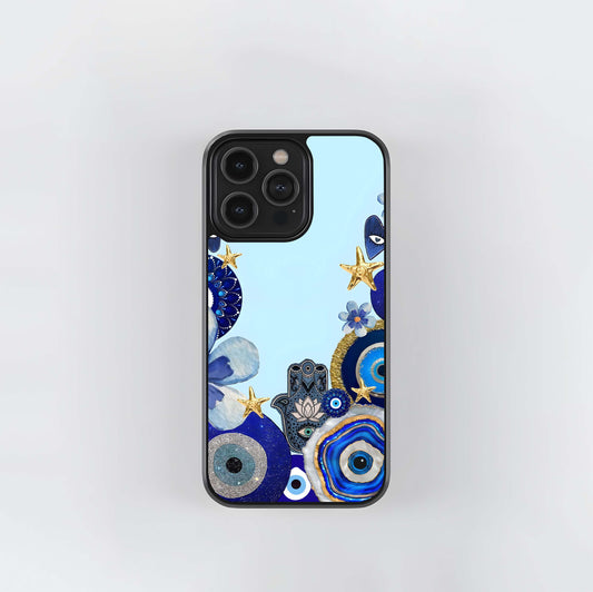 Blessed Blue Charm Glass Case
