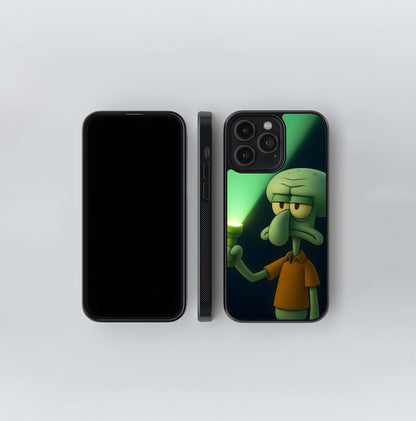 Squidward with Glowing Flashlight Glass Case