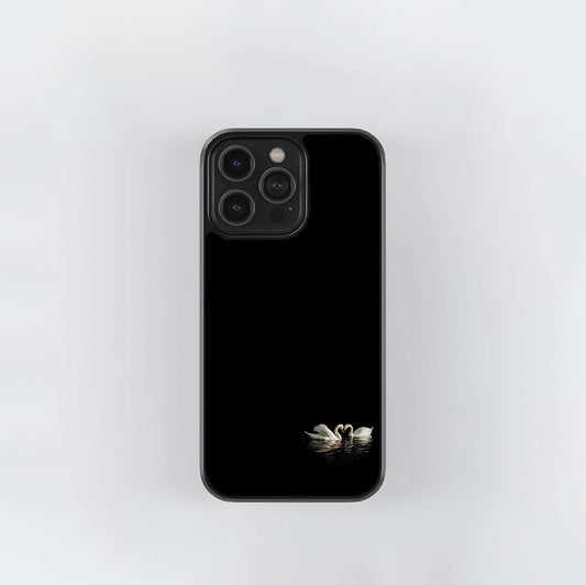Eternal Love Swans Glass Case