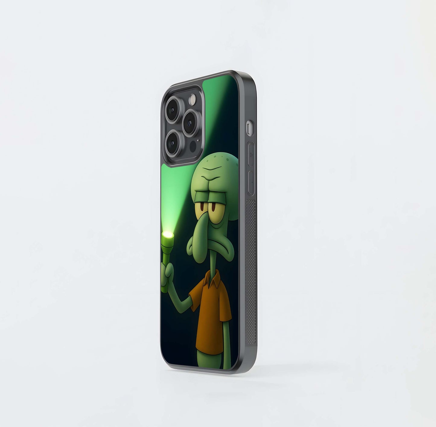 Squidward with Glowing Flashlight Glass Case