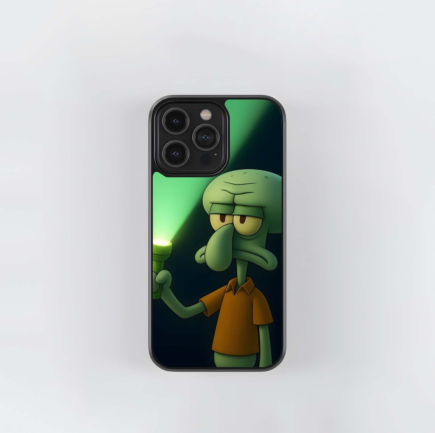 Squidward with Glowing Flashlight Glass Case