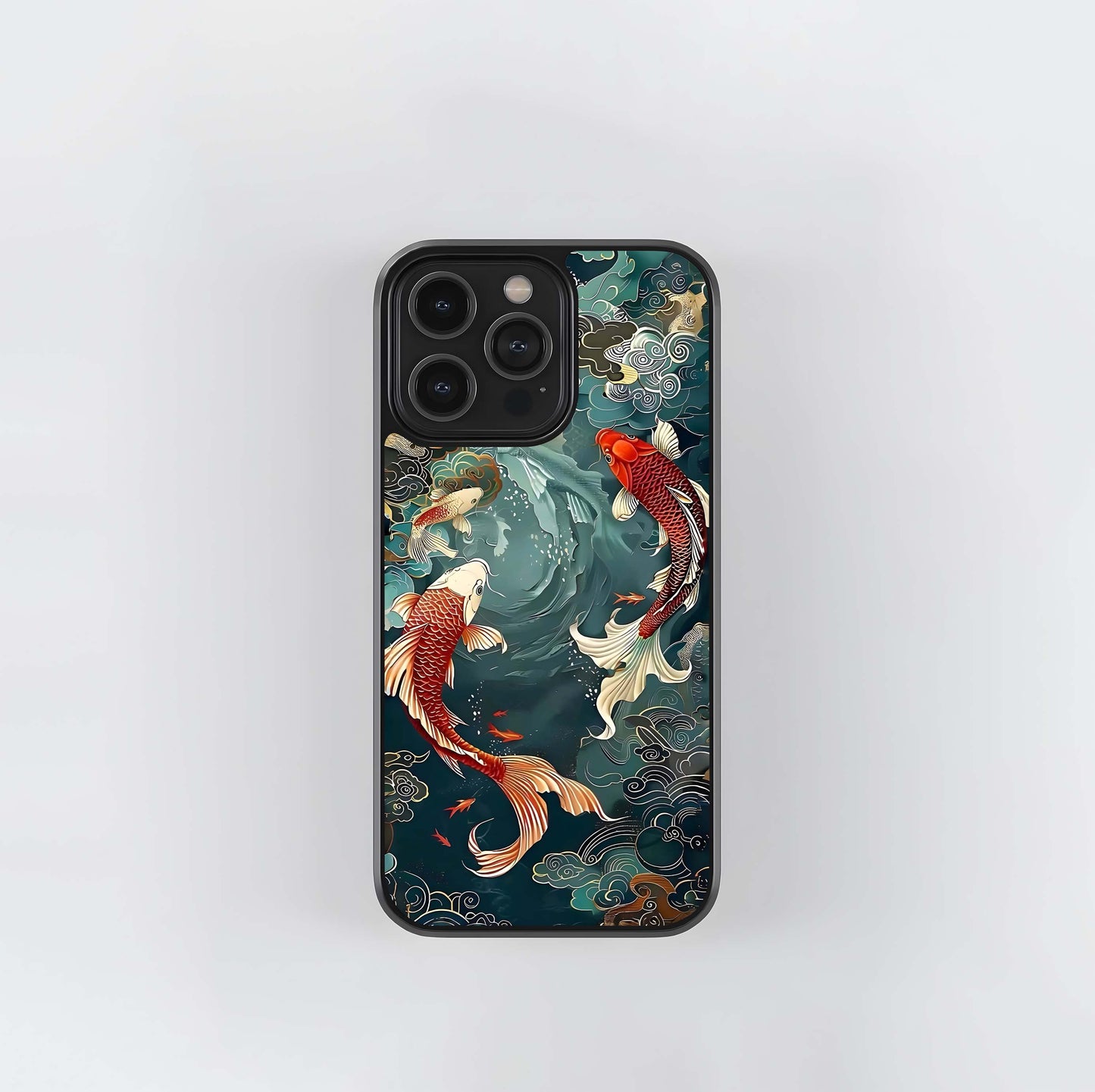 Koi Fish Scenery Glass Case