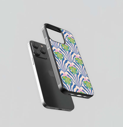 Bold Blue Botanical Glass Case