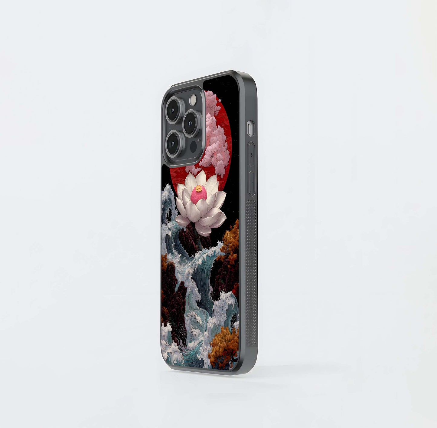 Lotus Under Storm Glass Case