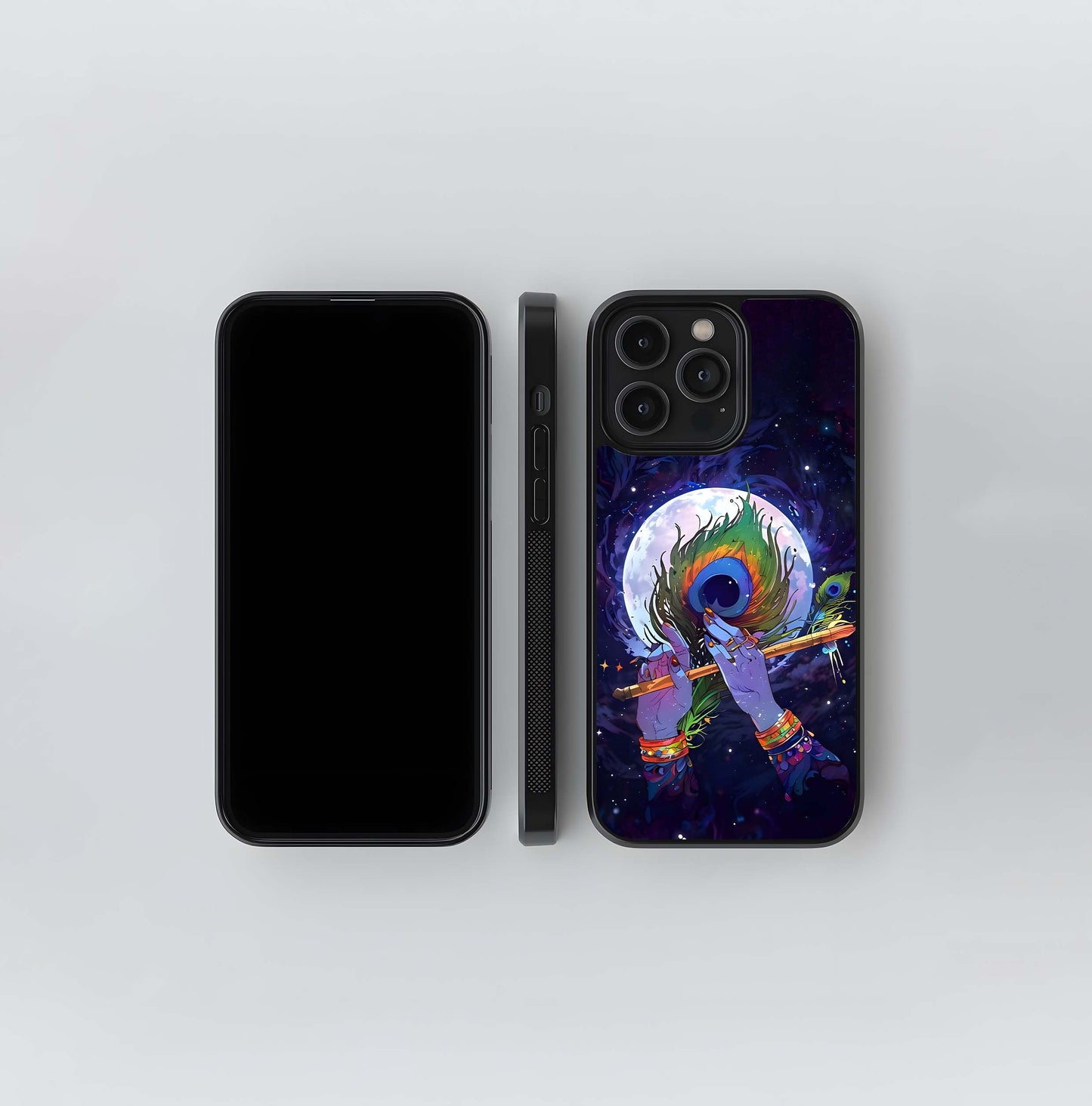Krishna Hands Art Glass Case