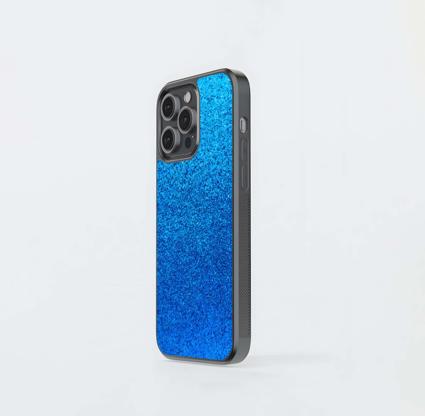 Cerulean Glitter Fade Glass Case