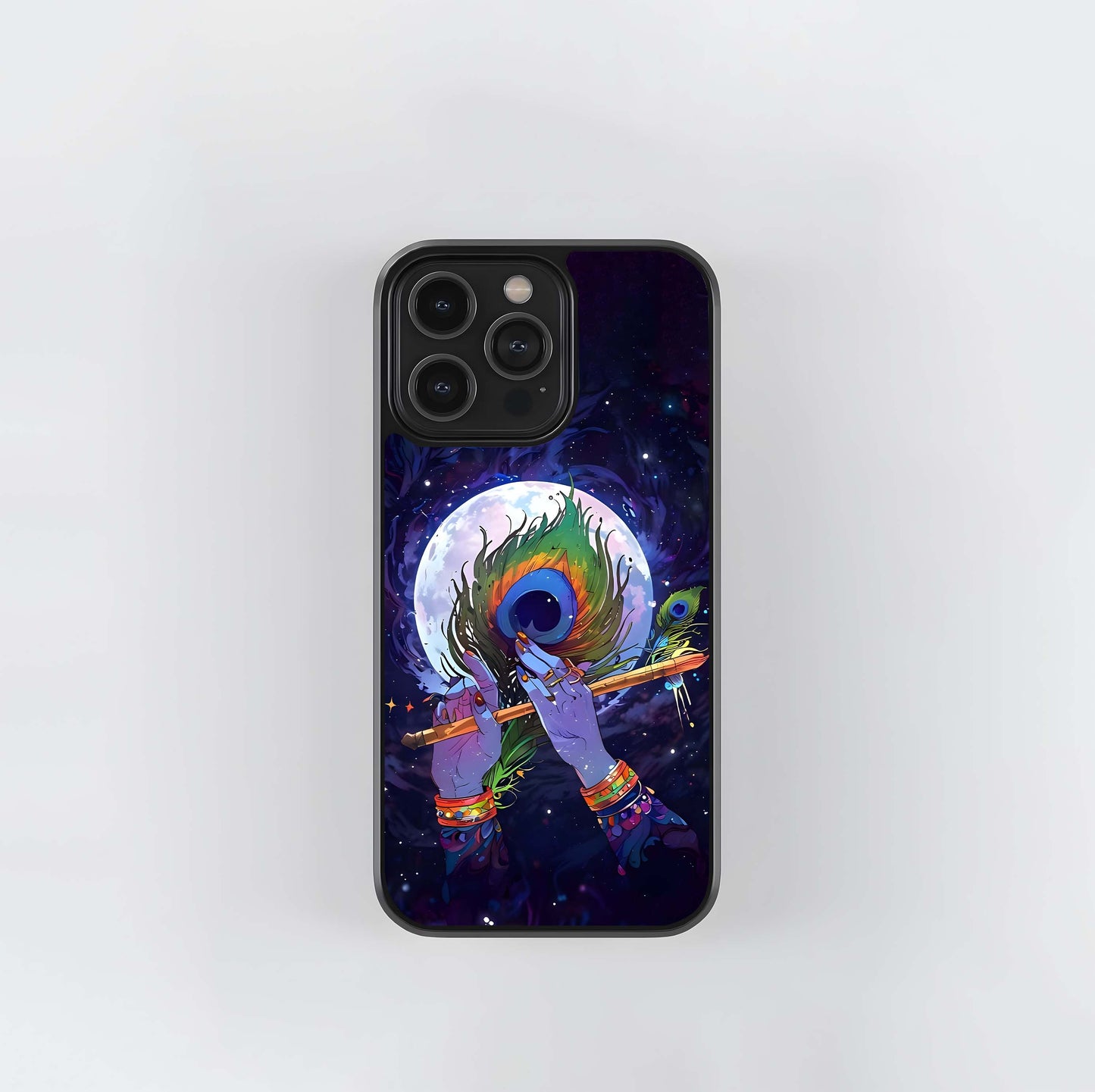 Krishna Hands Art Glass Case