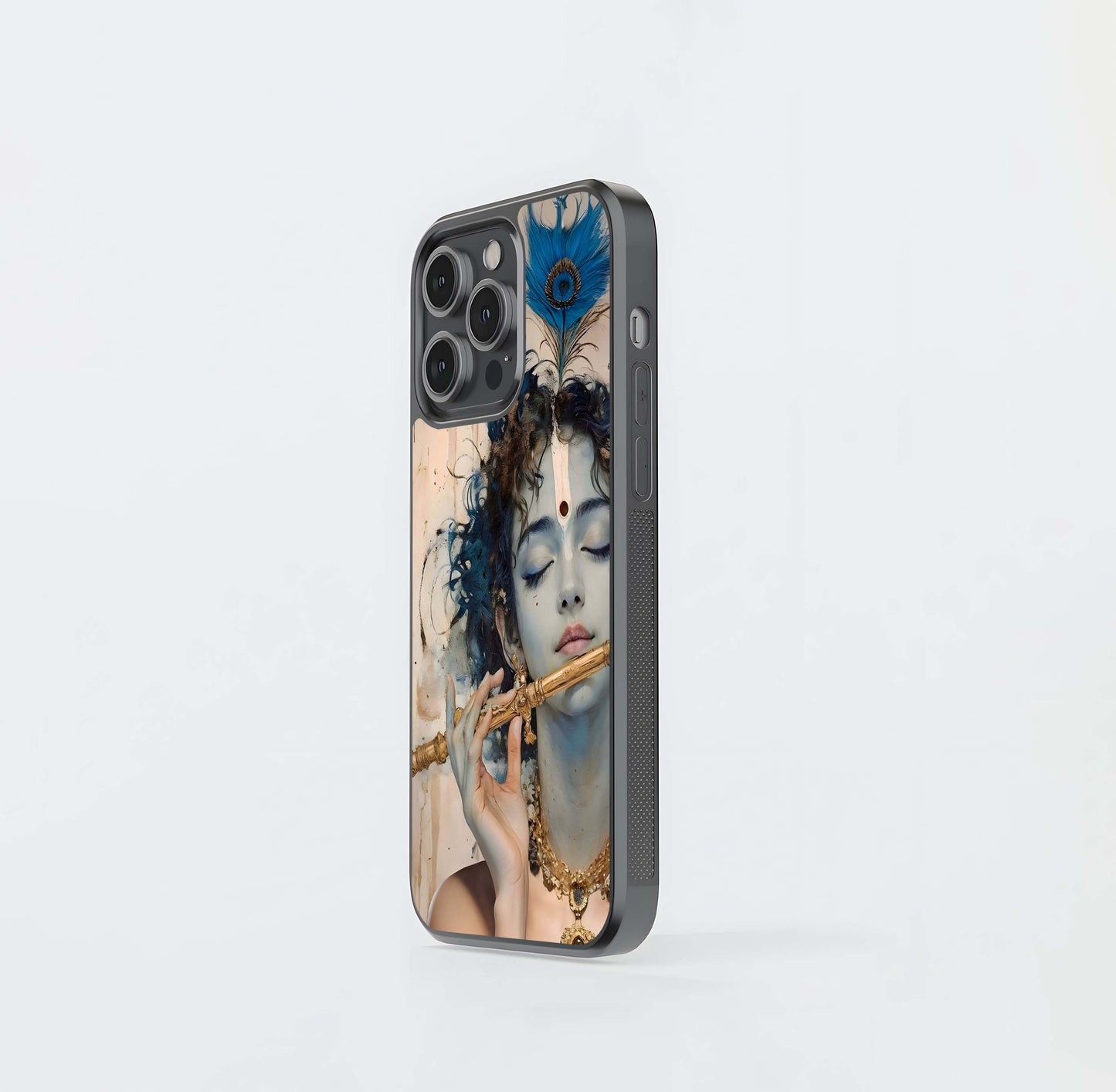 Krishna Singing Glass Case
