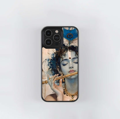 Krishna Singing Glass Case