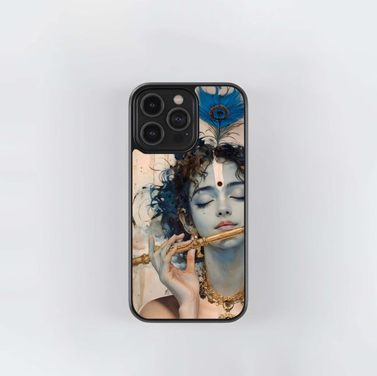 Krishna Singing Glass Case