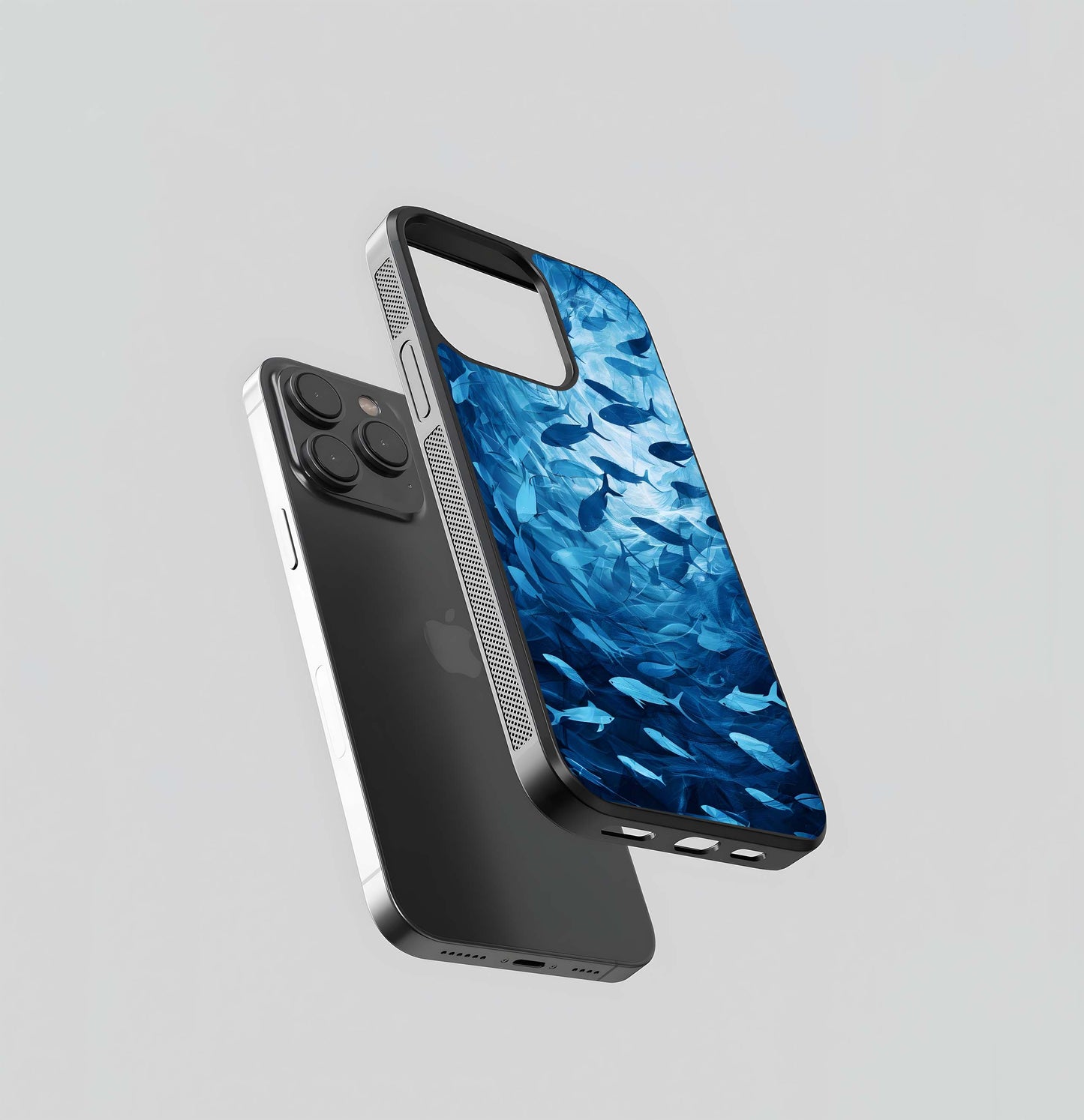 Aqua Drift Bloom Glass Case