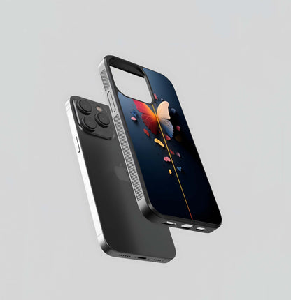 Symmetrical Split-Color Paper Butterfly Glass Case