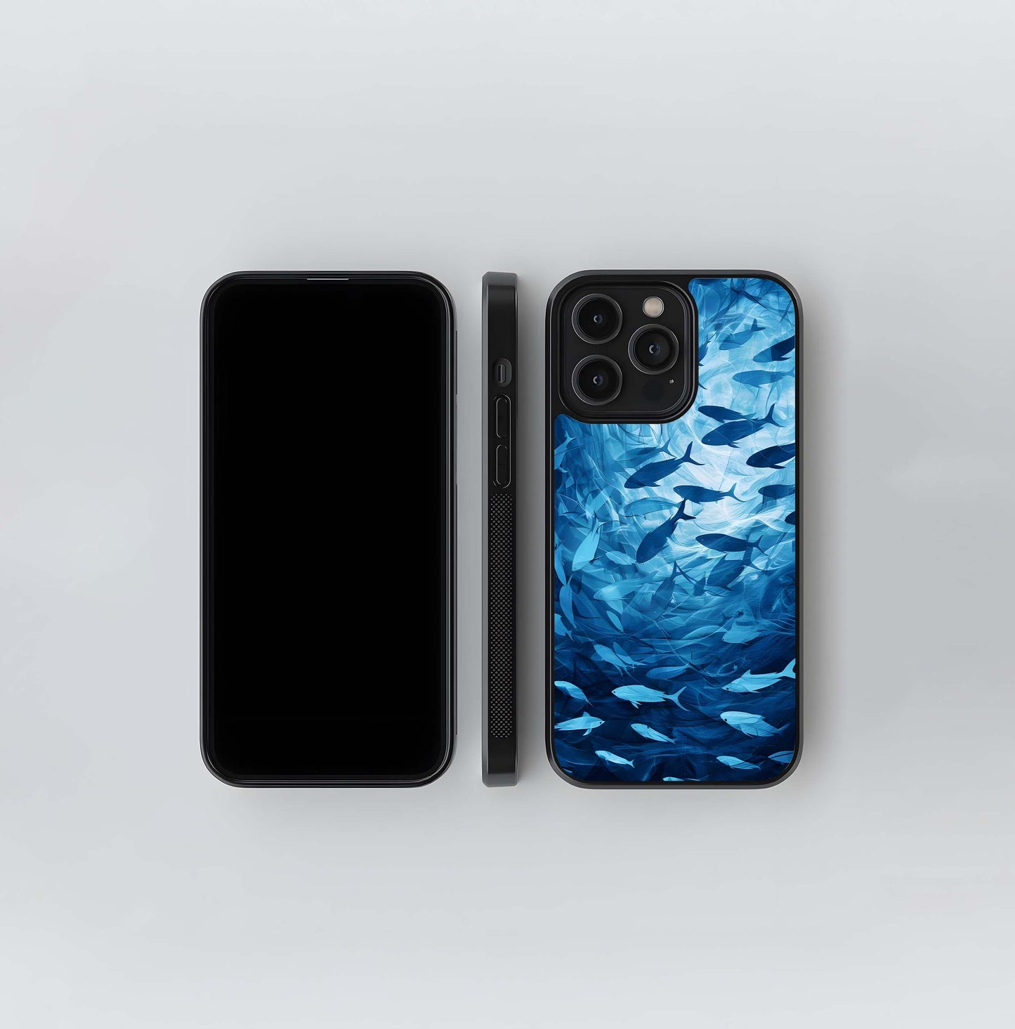 Aqua Drift Bloom Glass Case