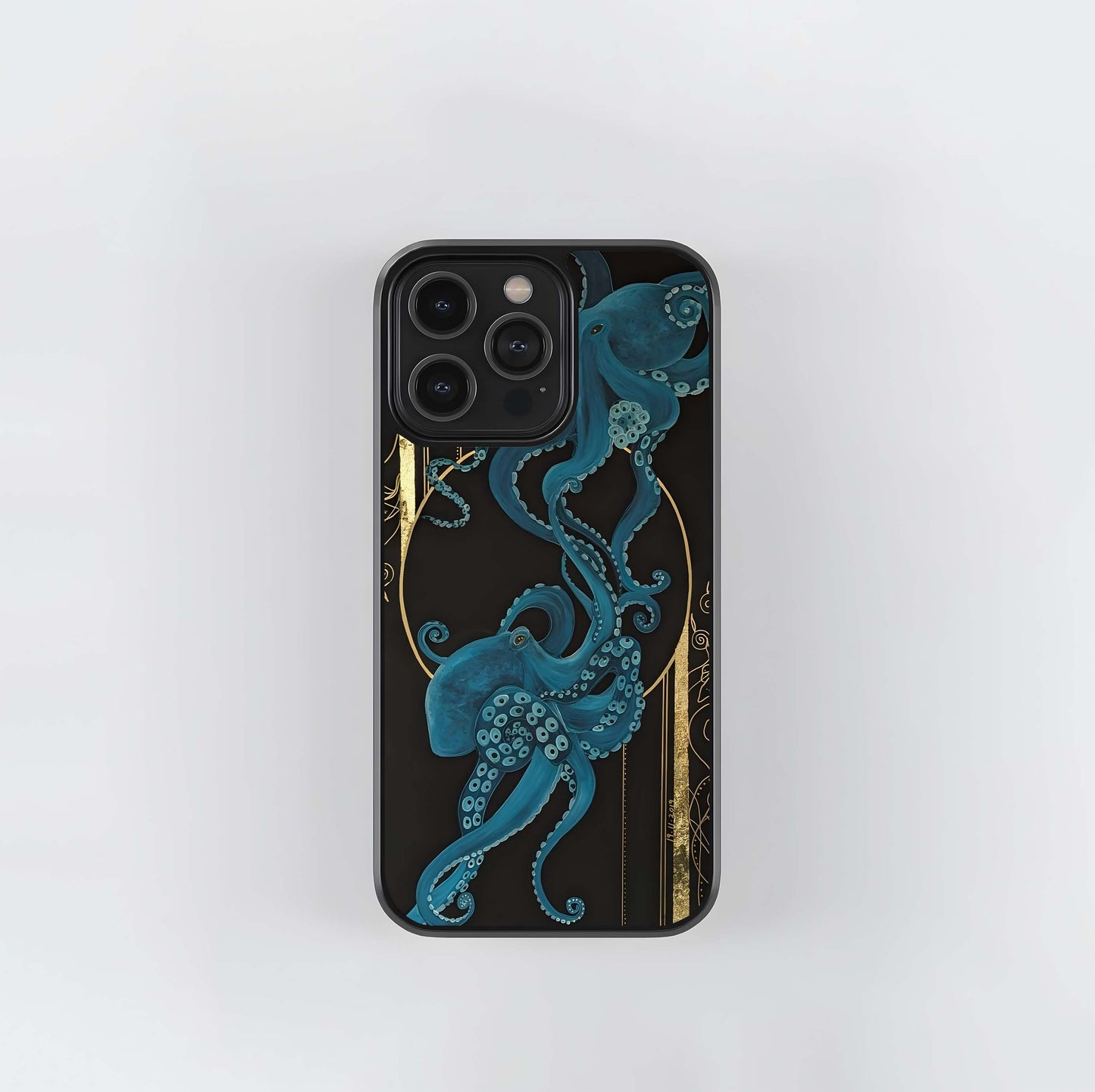 Aqua octopus Glass Case