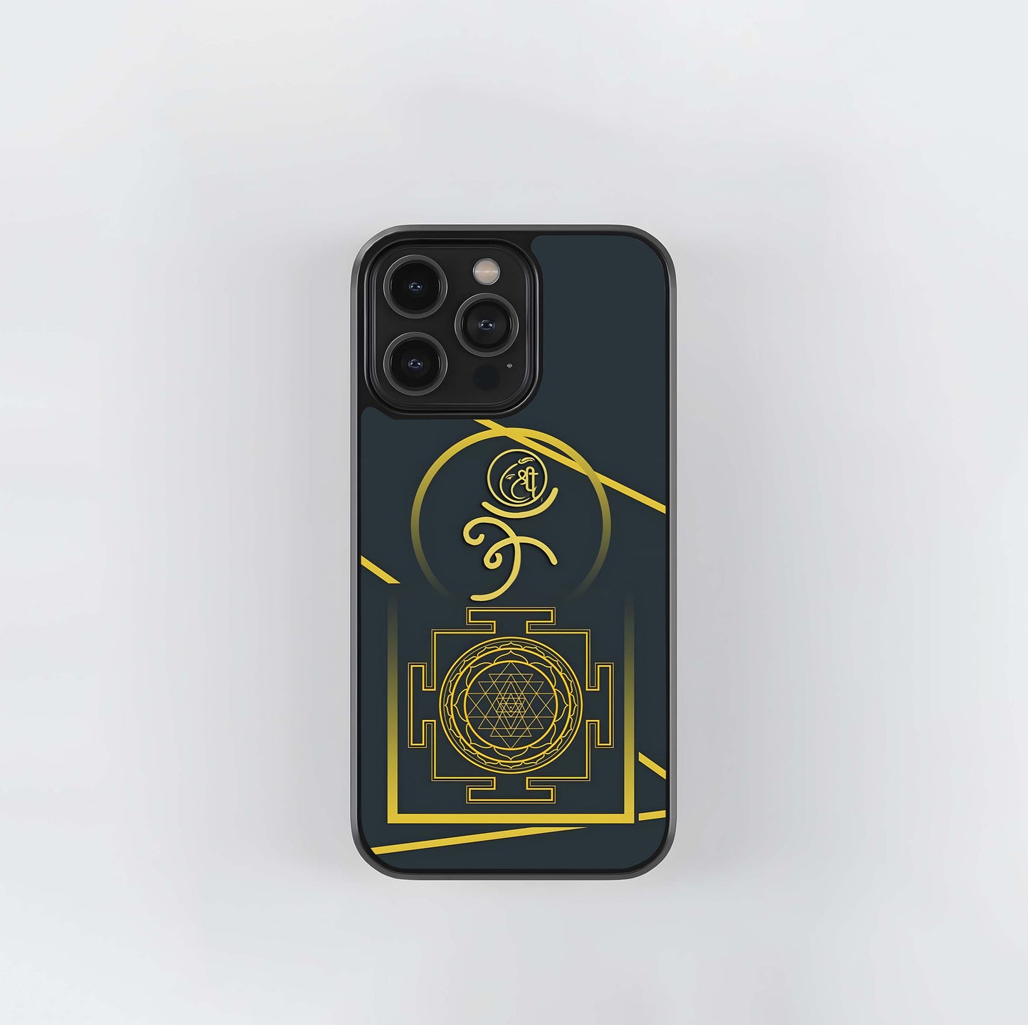 Golden Sri Yantra Glass Case