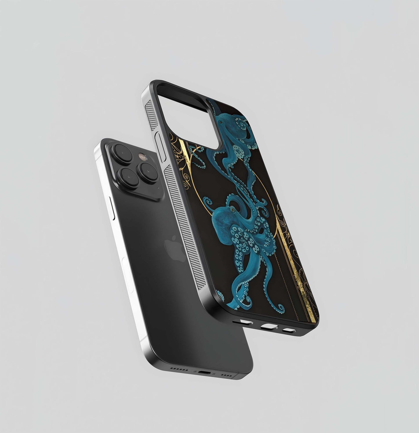 Aqua octopus Glass Case