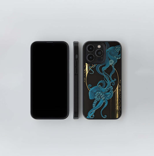 Aqua octopus Glass Case