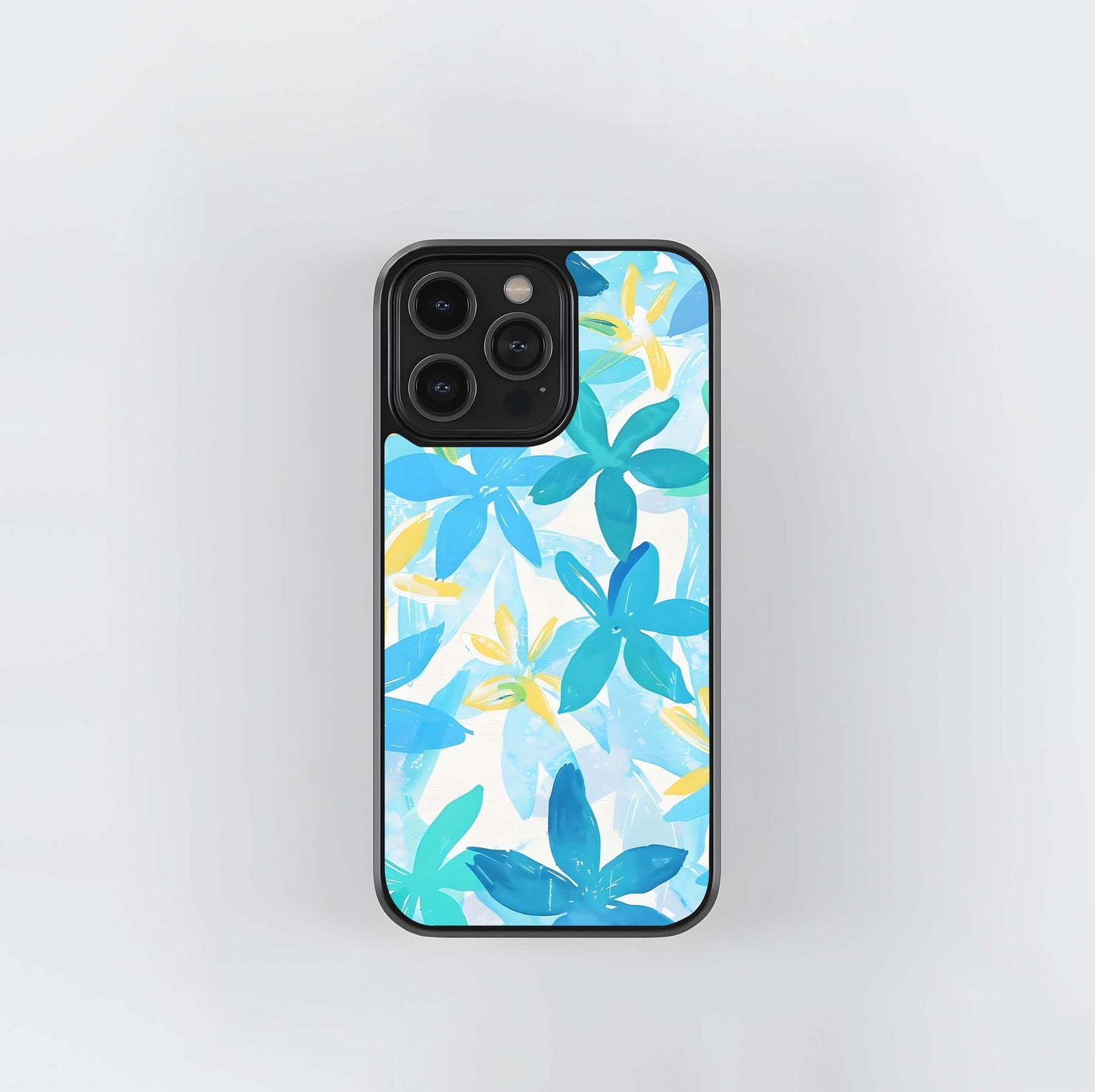Aqua Petal Splash Glass Case