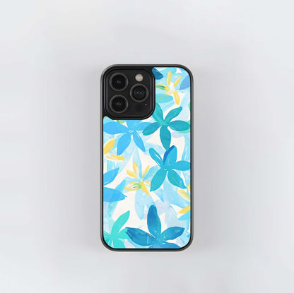 Aqua Petal Splash Glass Case