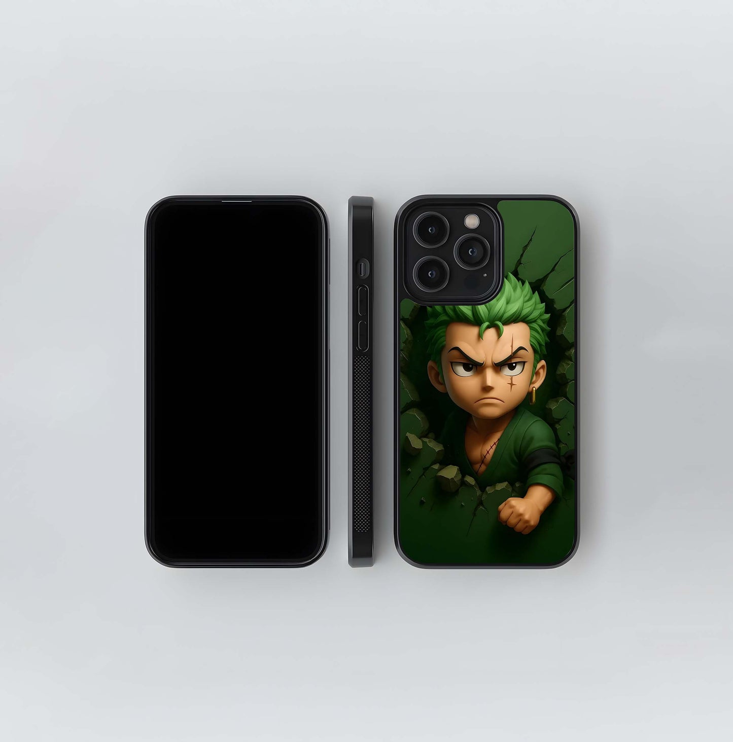 The Green Swordsman Chibi Glass Case