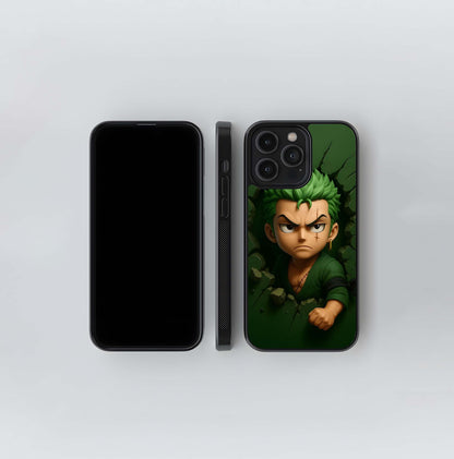 The Green Swordsman Chibi Glass Case