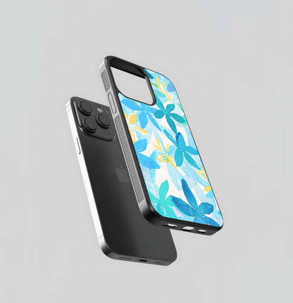 Aqua Petal Splash Glass Case