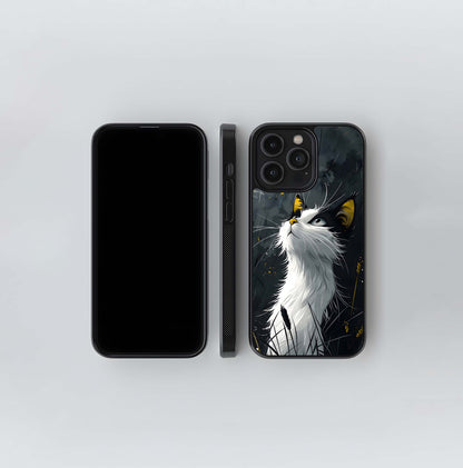 Gothic Rain Cat Glass Case