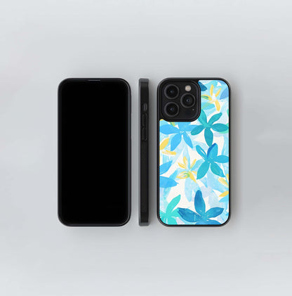 Aqua Petal Splash Glass Case