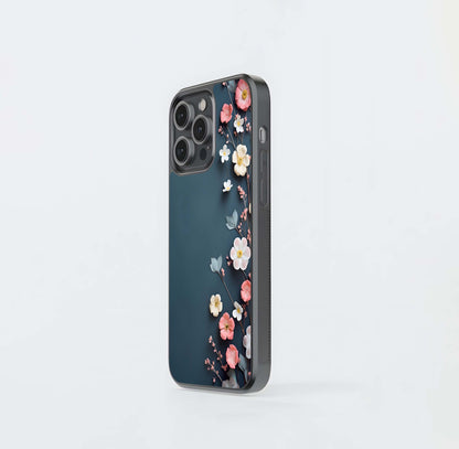 Floral Minimalist Flat Lay Glass Case