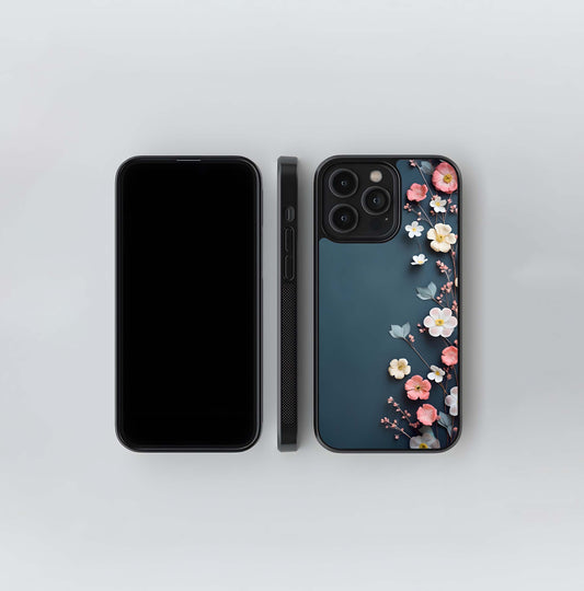 Floral Minimalist Flat Lay Glass Case