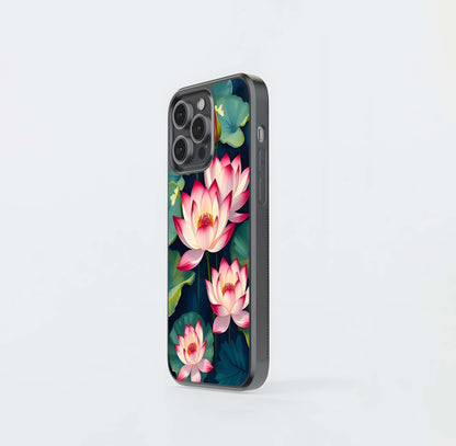Lotus Wallpaper Glass Case