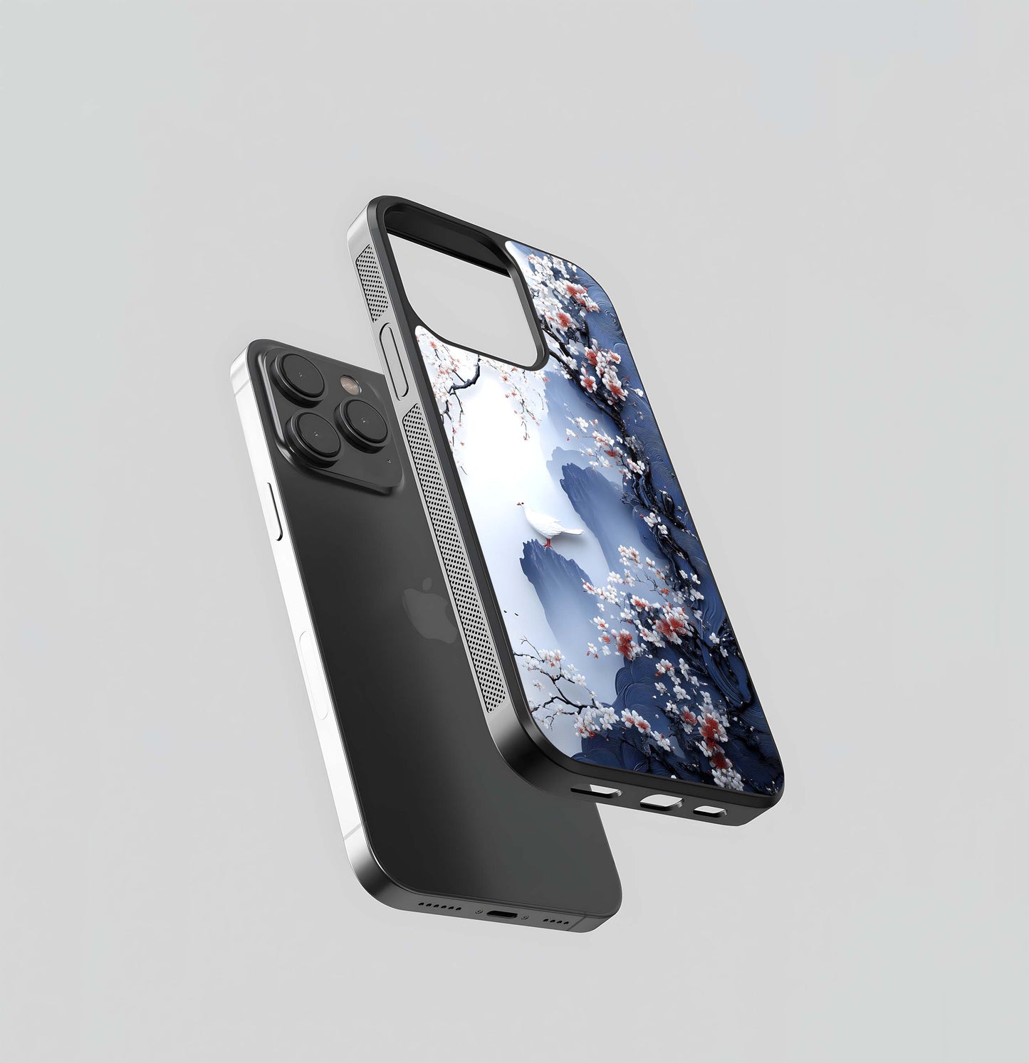 Cherry Blossom Porcelain Relief Glass Case