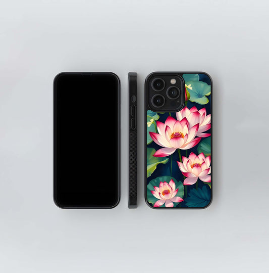 Lotus Wallpaper Glass Case