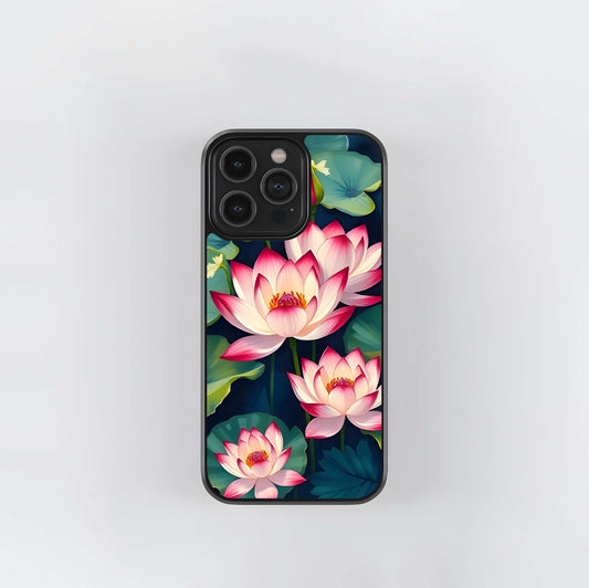 Lotus Wallpaper Glass Case
