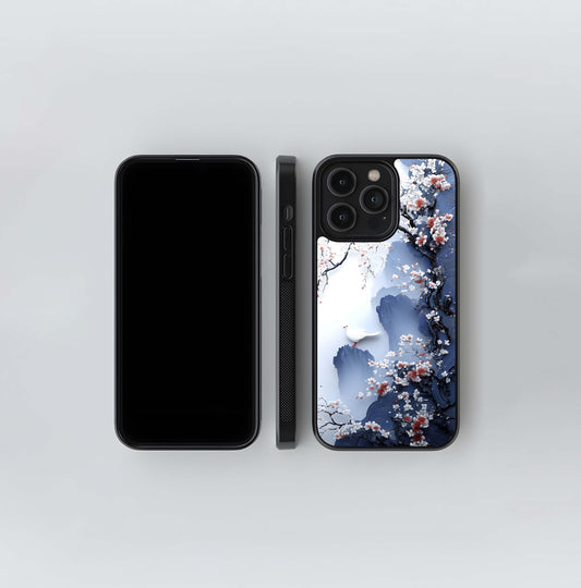 Cherry Blossom Porcelain Relief Glass Case