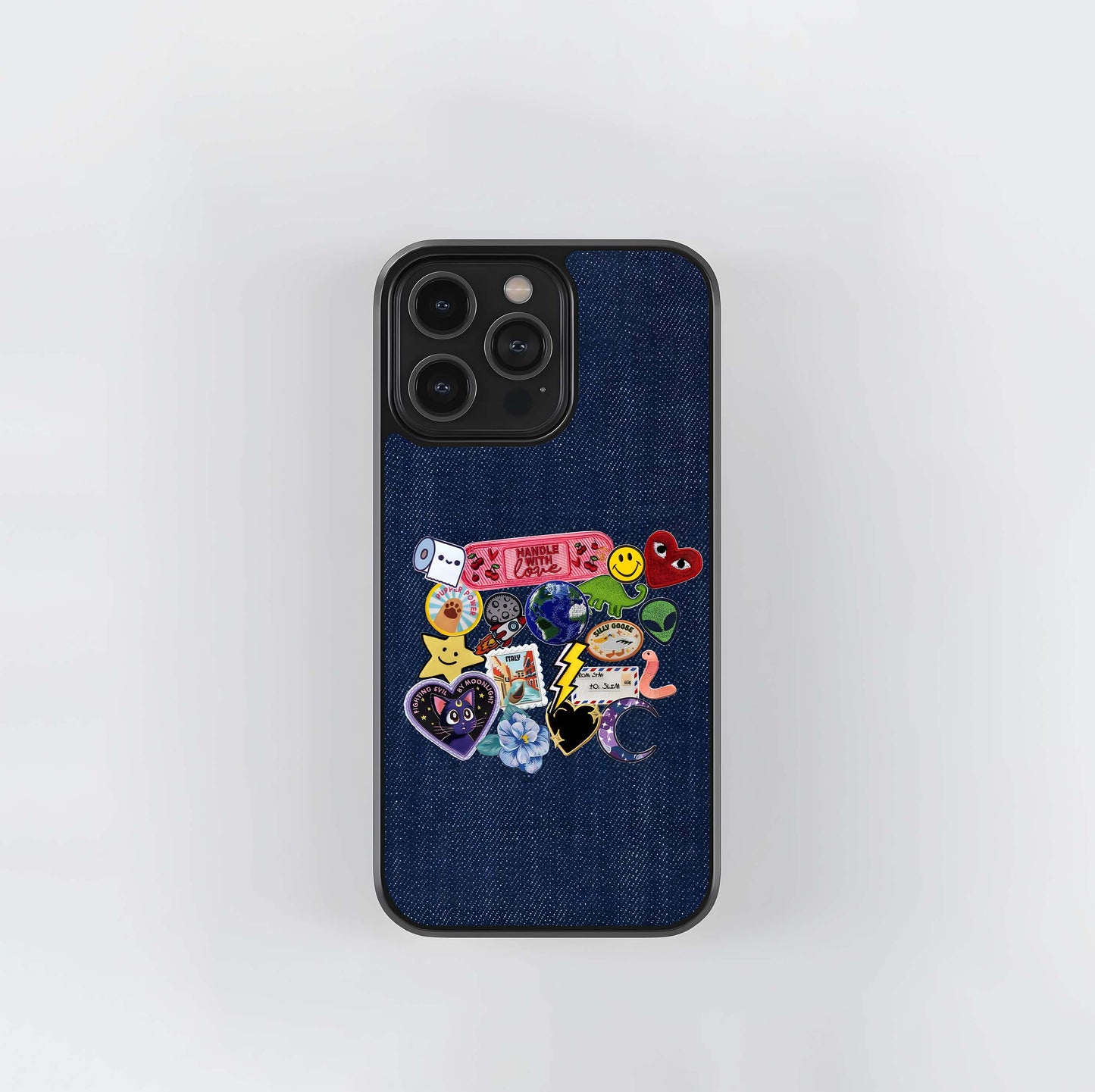Denim patch style Glass Case