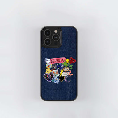 Denim patch style Glass Case