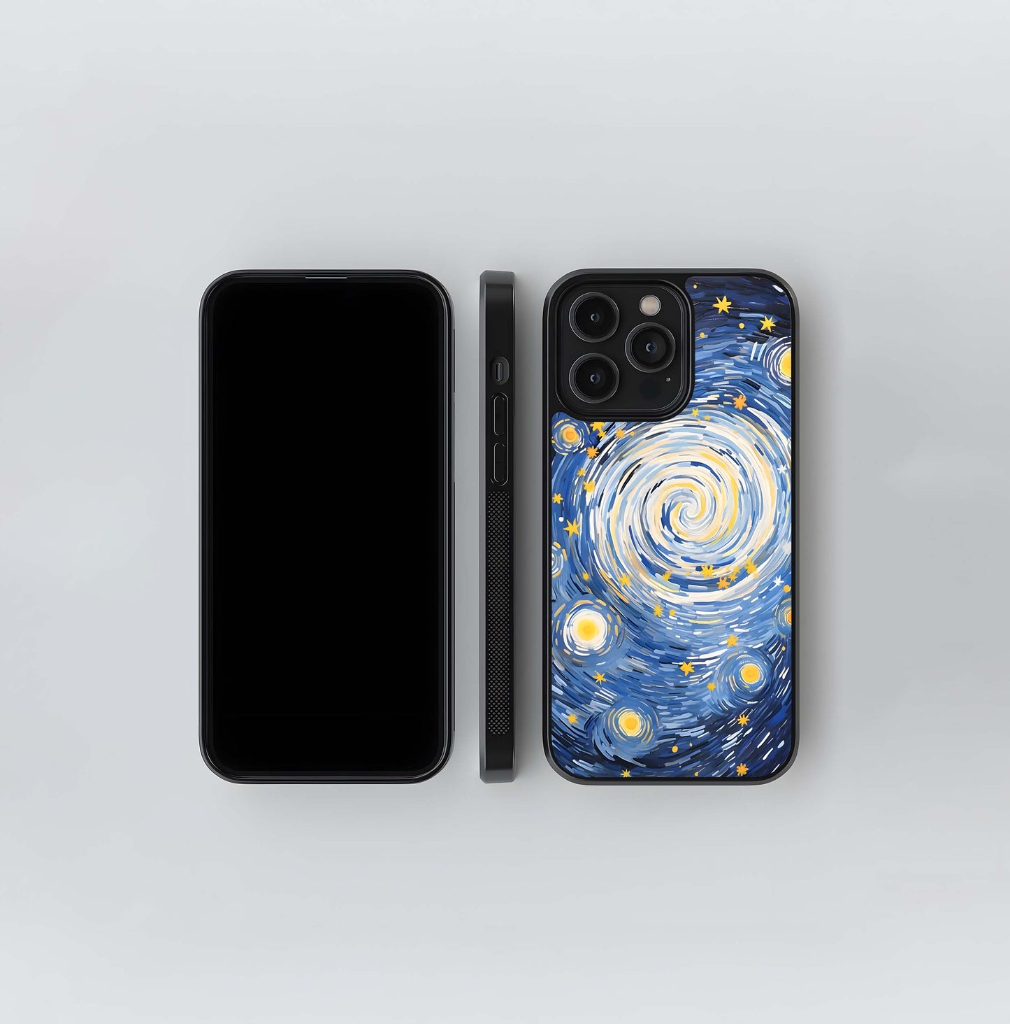 Midnight Spiral Sky Glass Case