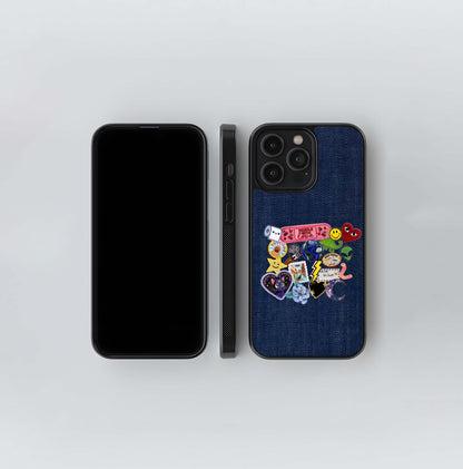 Denim patch style Glass Case