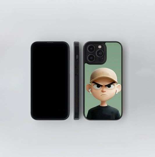 Grumpy Cap Kid Glass Case